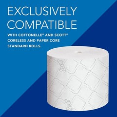 Coreless Toilet Paper Dispenser – Wall Mounted, Holds 2 Rolls, Black, Commercial