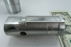 Lot 2 Unknown Metal Adapters, or Gas Burner Nozzle Housings, or Industrial Parts