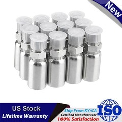 12 Pack Hydraulic Hose Fittings, 3/8″ I.D. Hose X 3/8″ NPTF Male with Protection