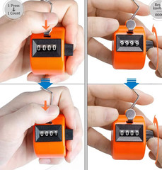 4 Digit Mechanical Tally Counter Handheld Clicker Golf Soccer Counting Tool