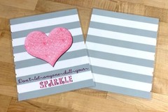 Gray/White Stripes/Heart Front & Back Cover Set made for use with HAPPY Planner