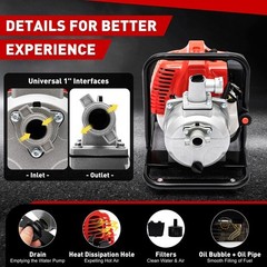 2 Stroke Gasoline Water Pump Gas-Powered Semi-Trash Irrigation Transfer Pump