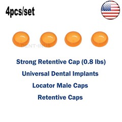 US Dental Hiossen Regular 3-5mm Attachment Abutment & Overdenture Male Caps Kits