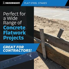 Sandbaggy 12″ Flat Steel Stakes For Concrete Forms With Nail Holes – Reusable