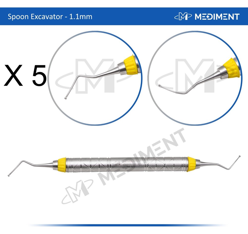 New 5 X DENTAL SPOON EXCAVATOR RESTORATIVE INSTRUMENTS SPOON EXCAVATORS