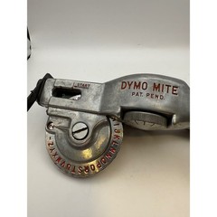 Vintage Dymo Mite Tapewriter Metal Embossing Label Maker Chrome Working tested