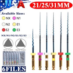 Dental Endo Rotary Files X-Pro Gold Taper NITI Root Canal Files 21/25/31MM 6Pcs