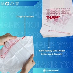 1000 Heavy Duty Thank You T-Shirt Bags 11.5 x 6.5 x 22 White Plastic Grocery Bag