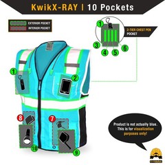 KwikSafety CLASSIC (2 PACK) Safety Vest Class 2 Hi Vis Reflective ANSI PPE
