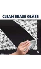Frameless Black Glass Dry Erase Board Large Splicing Magnetic Tempered for Wall