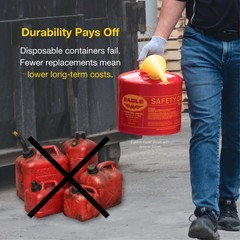 2.5 Gallon Red Safety Gas Can for Gasoline | Flame Arrester, Self-Closing Lid, F