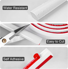 Flexible Quarter round Molding Self Adhesive (White, 10 Ft) Peel and Stick Flex