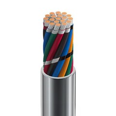 Belden 8619 060 Multi-Cond. Cable, 19C, 18 AWG, 19×30, Gray, TC – 45 ft. Length