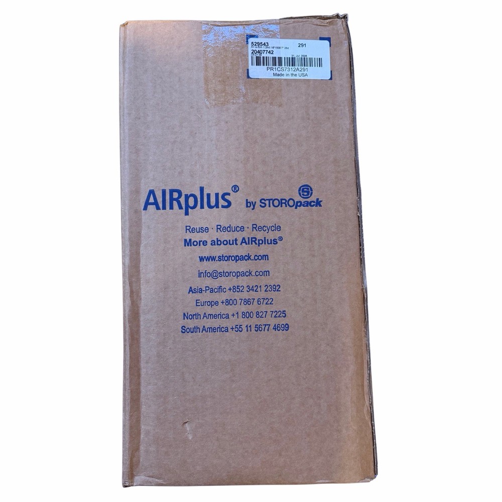 STOROPACK AIRplus Air Pillow Film Sz 16″ x 1500′ 529543 1.2ml A+ NEW FREE SHIP