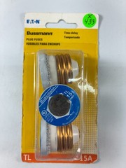 Screw-In Plug Fuses (3-PACK) 15-Amp Time Delay Bussmann BP/TL-15 New Sealed