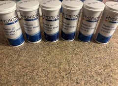 Hydrion 0.0-14.0 Plastic pH Indicator Strips, 100 Strips, Exp Mar 15 2028
