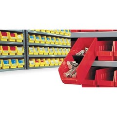 Akro-Mils 30138Red Shelf Storage Bin, Plastic, 6 5/8 In W, 4 In H, 17 7/8 In L,