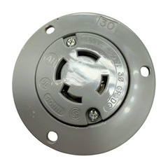 Arrow Hart AH6536 Flanged Outlet, 30A, 480V, 3PH, 3-Pole, 4-Wire, NEMA L16-30R