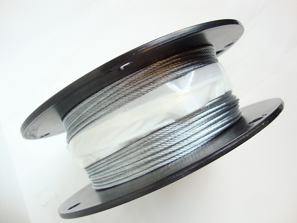 Galvanized Wire Rope Cable, 1/8″, 7×7, 300 ft reel
