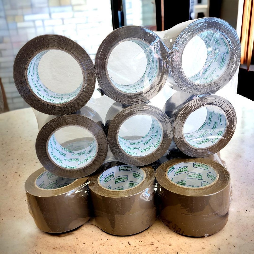 2-Inches Brown/Tan Color Shipping Packaging Sealing Tape 110 Yard (6 x 330 Feet)