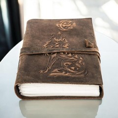 Wolf Leather Journal Lined Pages 5×7 Handmade Diary 200 Pages B1G1 Free