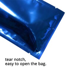 Many Sizes for Glossy Dark Blue Flat Heat-Sealable Foil Open Top Pouch Bag B09