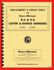 Pratt & Whitney R-6 & R-8 Tool Cutter Radius Grinders Parts Manual Wiring 1304