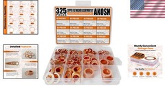 325-Piece Copper Sealing Crush Washers Set – 10 Sizes for Versatile Use