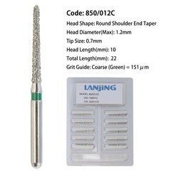 Dental Diamond Burs Round End Taper FG 850/016 856/018 High Speed Diamond Bur