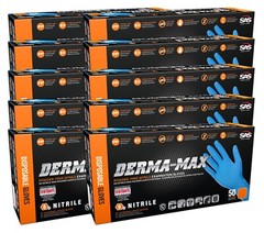 SAS Safety® Derma-Max® Powder-Free Exam Grade Nitrile Gloves (500/Case)