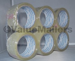 6 Rolls Quality Packaging 2 mil Box Carton Sealing Tape 2×55 Yards 2″ x 165′