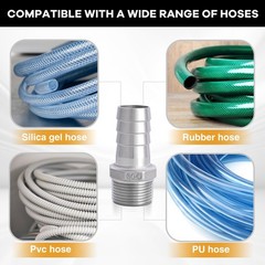 Stainless Steel Hose Barb Fitting,5/8″ Hose Barb to 1″ Male NPT, for Water Fu.