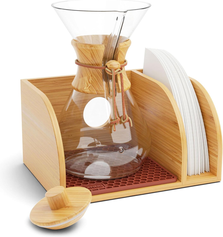 Pour over Caddy with Lid for Chemex Bodum Cosori Coffee Makers Brown |