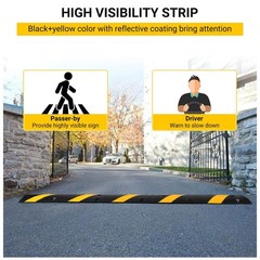 2Pack Rubber Speed Bumps Heavy Duty Rubber Speed Bumps 72” Cable Protector Ramp