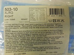 IMPACTO 503-10 HAND PROTECTIVE GLOVE/GLOVE LINER SIZE X-LARGE RIGHT HAND NIP
