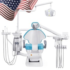 Dental Unit Chair Ergonomic DC Motor Computer Controlled Hard Leather with Stool