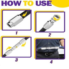 2x Hydraulic Hose Repair Kits – 1/4 ID 2-Wire Hose Reusable Field Repair Fitting