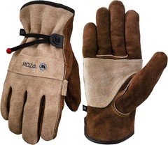 Men’s or Women’s Genuine Leather Work Gloves.Large Size Gloves,Coffee Gray Large