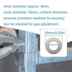 Compatible M8×16MM Steel Shim Washer Set 48Pcs – Precision Thin Shim/Flat