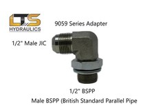 1/2″ Male JIC x 1/2″ Male BSPP British Parallel Pipe 90° Adapter 9059-08-08