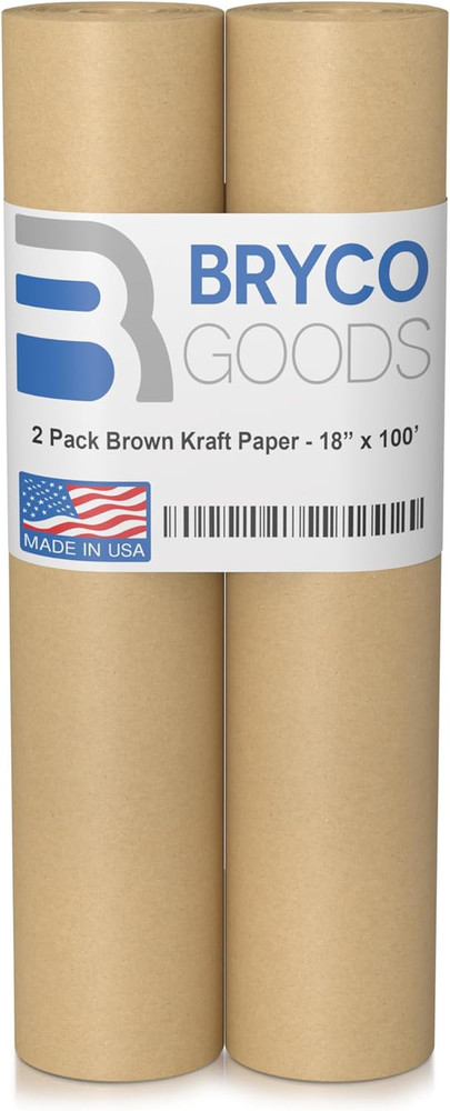 Brown Kraft Packing Paper – 2 Pack of 18″ X 1,200″ Rolls – Kraft Paper Roll