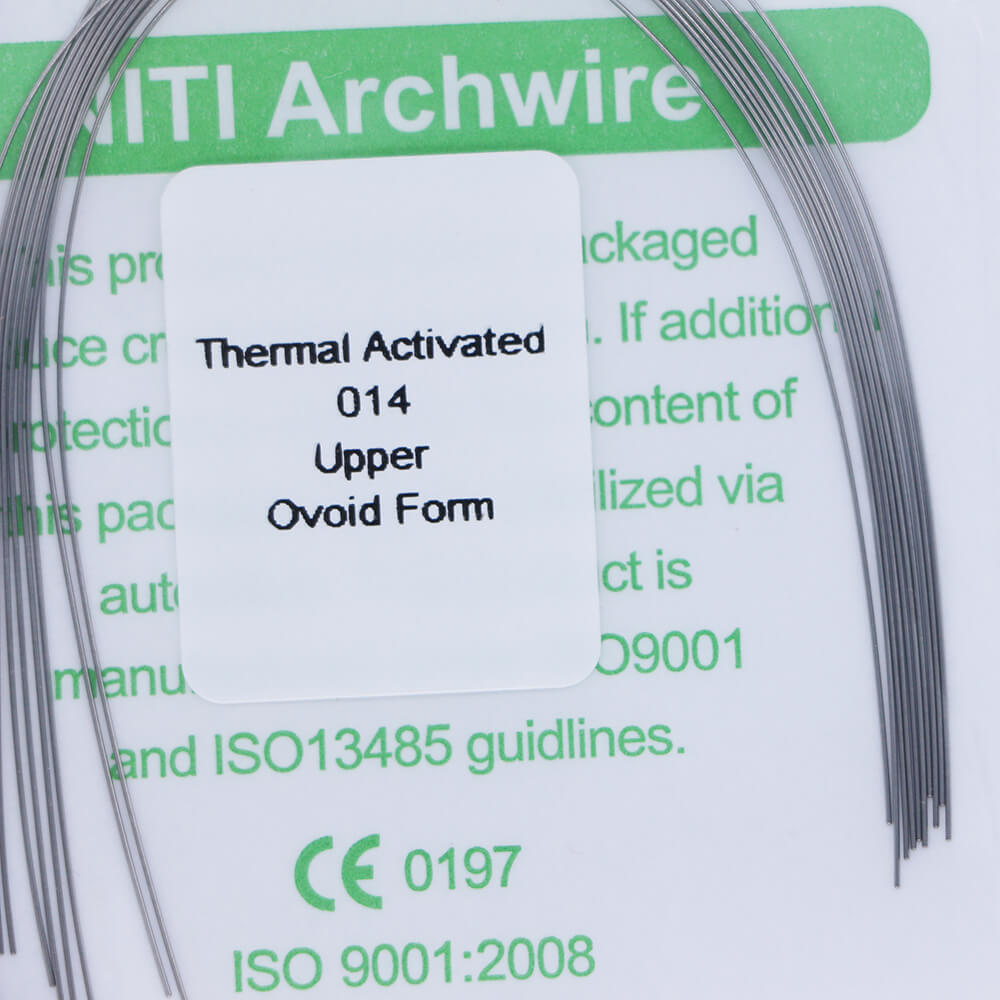 5-200×014 Upper Dental Thermal Activated Niti Round Ortho Arch Wires Ovoid Form