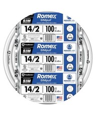 Romex Brand Simpull Solid Indoor 14/2 W/G NMB Cable 100ft Coil Workshop Home New
