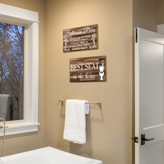 Jetec 2 Pieces Funny Bathroom Pictures Wall Sign Decor as picture shows