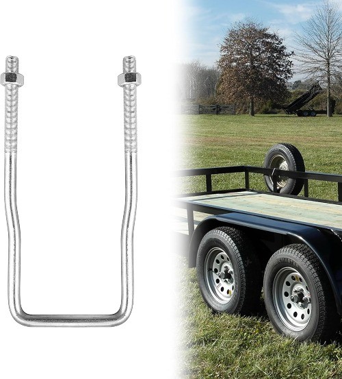 U-Bolt Spare Tire Carrier Bracket for Side Mount Trailer, Zinc Plated, Fits 4 or