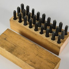 Young Brothers Gruv Grip Reversed 1/8” Steel Stamp Letters Complete Set