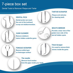 7Pcs Dental Tools, Dental Pick Teeth Cleaning Tools Hygiene Kit, Professional