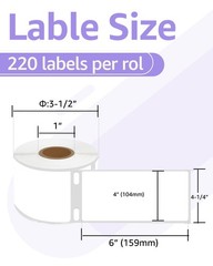 5Rolls Direct Thermal 220 Shipping Packing Labels Fits Dymo LW 4XL 1744907 4X6