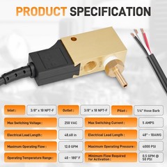 100879 Reedless Flow Switch For General Pump 3/8″ NPT 4000 PSI 12 GPM 5A Brass
