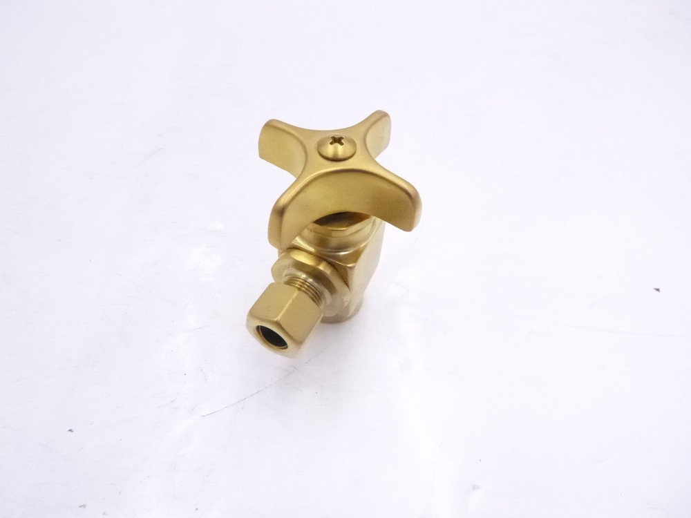 Single Kohler 3/8″ NPT Brushed Modern Brass Angle Stop Valve SEE DESC.